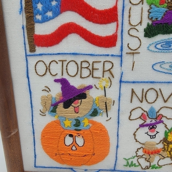 Vintage dimensions crewel needlepoint monthly calendar - Picture 10 of 14